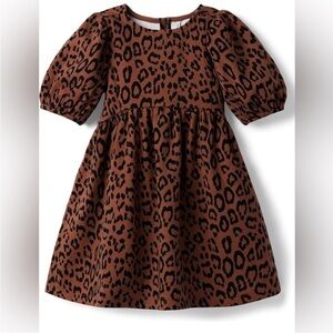Janie and Jack Brown Leopard Print Dress